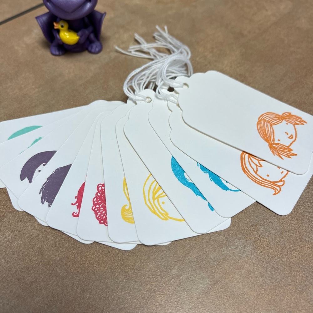 Handmade Colorful Illustrated Gift Tags Set of 12